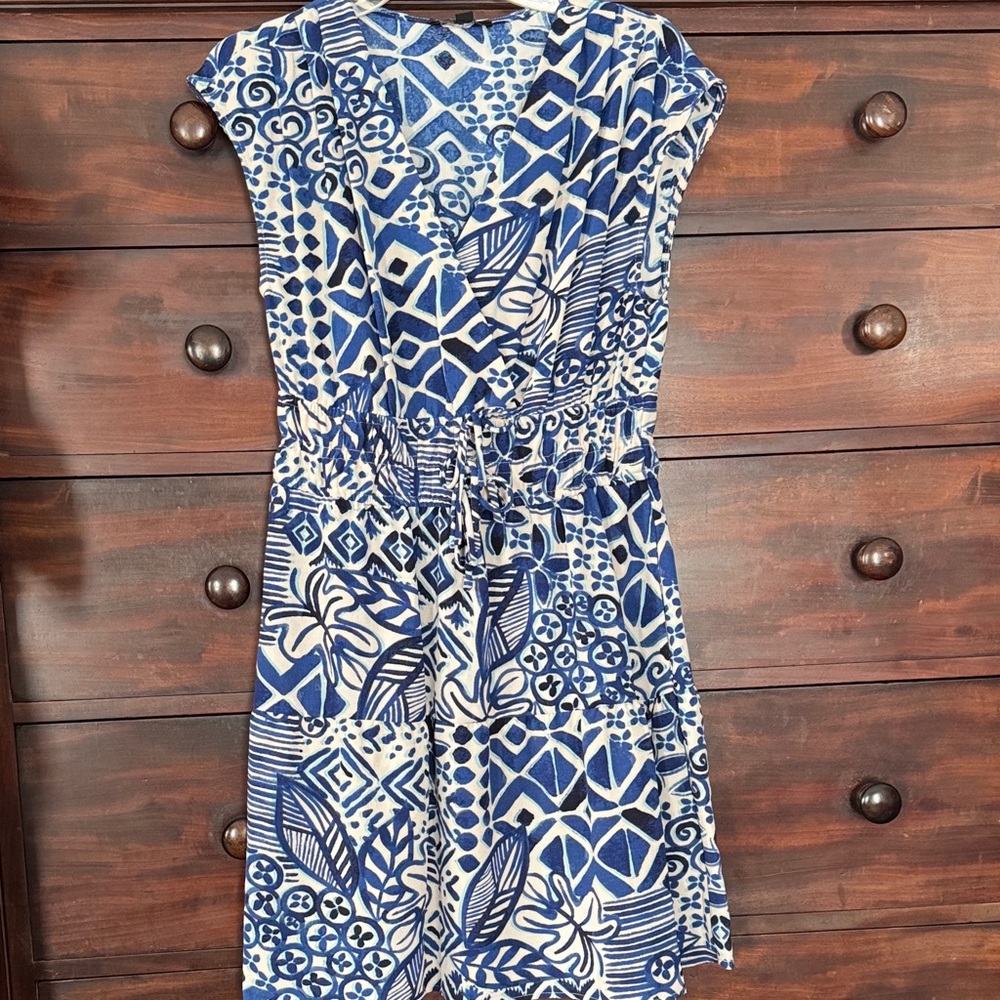 Rachel Zoe Blue and White Geometric Mini Dress